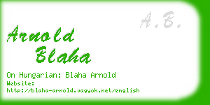 arnold blaha business card